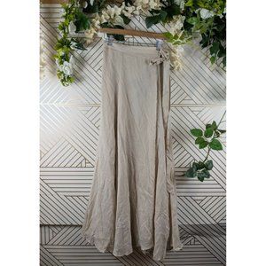 Reformation Wrap Maxi Skirt Tan Size Large Viscose